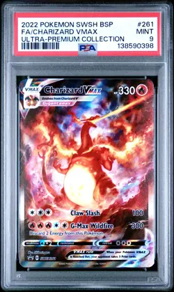 2022 POKEMON SWSH BLACK STAR PROMO #261 FULL ART/CHARIZARD VMAX PSA 9 - Image 1