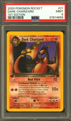 Pokemon Team Rocket 1st Edition Dark Charizard 21/82 PSA 9 *656 - Image 1