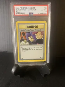 2000 Pokemon Rocket Here Comes Team Rocket! Holo PSA 8 - Image 1