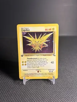 Pokemon TCG Zapdos 15/62 1st Edition Fossil Holo MP - Image 1