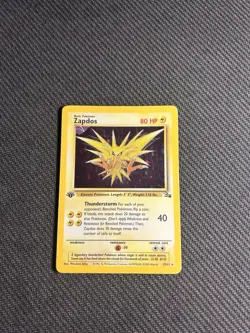 Pokemon TCG Zapdos 15/62 1st Edition Fossil Holo MP - Image 3