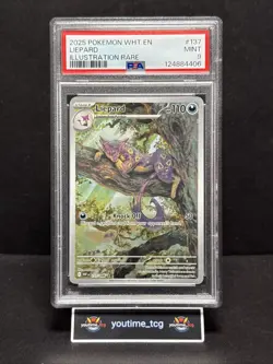 2025 Pokemon Wht En-White Flare Illustration Rare Liepard #137 PSA 9 - Image 1