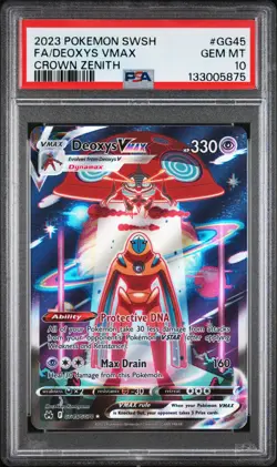 2023 POKEMON SWORD & SHIELD CROWN ZENITH #GG45 FULL ART/DEOXYS VMAX PSA 10 - Image 1