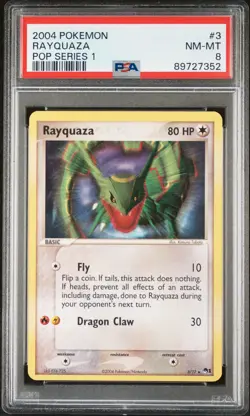 Rayquaza 2004 Pokemon Pop Series 1 #3 Pop Series 1 PSA 8 - Image 1
