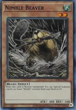 Yugioh! Nimble Beaver - OP20-EN006 - Super Rare - Unlimited Edition Near Mint, E - Image 1