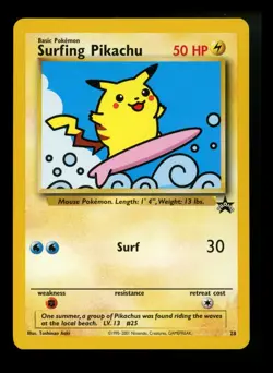 Surfing Pikachu 28 Black Star Promo 2001 WOTC Pokemon Card TCG - Image 1