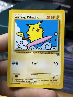 Surfing Pikachu 28 Black Star Promo 2001 WOTC Pokemon Card TCG - Image 3