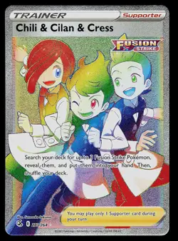 Pokemon Card - Chili & Cilan & Cress Fusion Strike 273/264 Secret Rare - Image 1