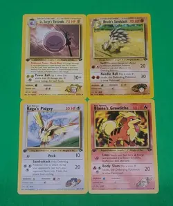 Pokemon Vintage 1st Edition GYM Challenge Cards Lot Of 4 Blaine's Growlithe +++ - Image 1