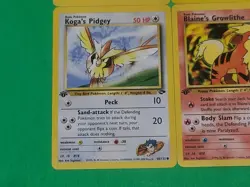 Pokemon Vintage 1st Edition GYM Challenge Cards Lot Of 4 Blaine's Growlithe +++ - Image 5