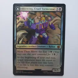 FOIL MISPRINT STAMP BLITZWING, CRUEL TORMENTOR UNIVERSES BEYOND TRANSFORMERS MTG - Image 1