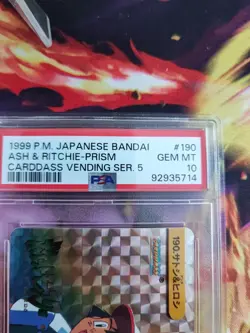 Pokemon Card Pikachu Ash & Ritchie Prism Holo Carddass Vending 6 PSA 10 TV 1999 - Image 4