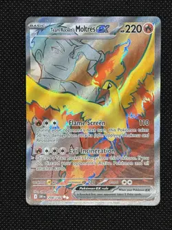 Pokemon TCG TEAM ROCKET’S MOLTRES EX 208/182 SV Destined Rivals Ultra Rare - Image 1