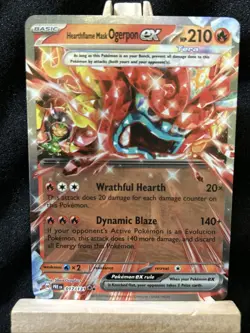 Hearthflame Mask Ogerpon ex 017/131 Pokemon Prismatic Evolutions Double Rare NM - Image 1