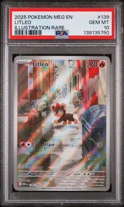 2025 POKEMON MEG EN-MEGA EVOLUTION ILLUSTRATION RARE #139 LITLEO PSA 10 - Image 1