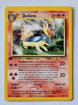 Quilava 47/111 Pokemon Neo Genesis 1st Ed. Ungraded, Excellent to NM - Image 1