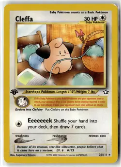 Cleffa ⭐ 20/111 1st Edition Rare Neo Genesis 2000 Pokemon LP - Image 1