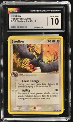 2004 Swellow 015/017 Pokemon POP Series 1 Regular CGC 10 - Image 1