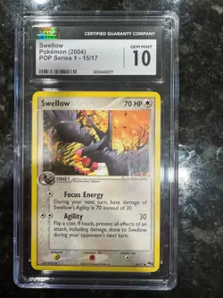 2004 Swellow 015/017 Pokemon POP Series 1 Regular CGC 10 - Image 3
