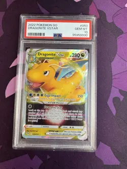 2022 Pokemon Go #050 Dragonite Vstar - PSA 10 Holo Modern TCG new cert clean - Image 1