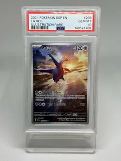 Pokemon Surging Sparks Latios Illustration Rare Full Art #203 PSA 10 - Image 1