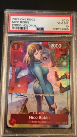 Bandai One Piece CCG Nico Robin OP05-010 Premium Booster Foil Full Art PSA 10 - Image 1