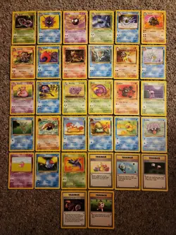 🔥1999 Pokemon 32 Cards Fossil Complete Uncommon/Common LP Unlimited Kabuto🔥 - Image 1
