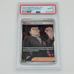 2023 POKEMON MEW EN-151 ULTRA RARE #197 GIOVANNI'S CHARISMA PSA 10 - Image 1