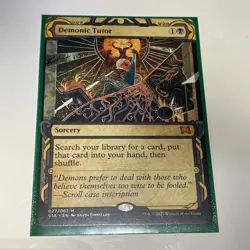 x1 Demonic Tutor STA MTG 27 SHOWCASE BORDERLESS MYTHIC M/NM 1x - Image 1