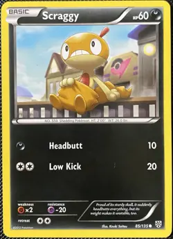 Scraggy 85/135 Plasma Storm Regular - Pokemon Card - Image 1