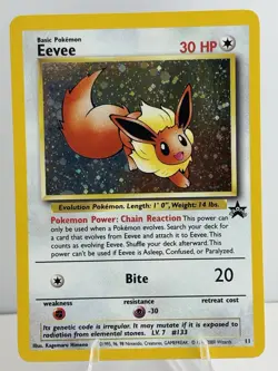 Eevee 11/53 Wotc Black Star Promo Holo Pokemon LP - Image 1