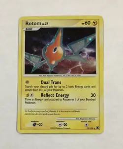 Pokemon ROTOM Card 13/100 Holo Rare MP Majestic Dawn Scratch Moderate Play TCG - Image 1