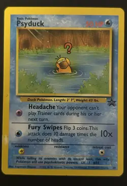 Pokemon TCG Psyduck 20/53 Wotc Promo Black Star DMG - Image 1
