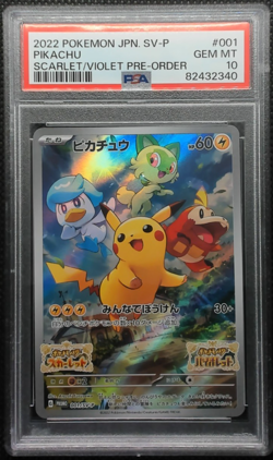 2022 Pokemon 001/SV-P - Pikachu Promo #1 - Scarlet/Violet Pre-Order - PSA 10 - Image 1