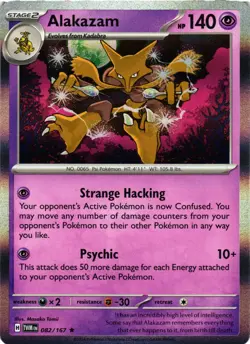 Pokemon TCG Alakazam Holo Rare SV06: Twilight Masquerade 082/167 NM - Image 1