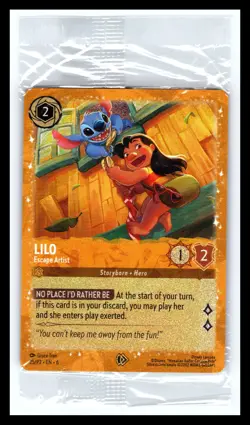 #25/P2 Lilo Escape Artist GOLD FOIL PROMO 2024 Disney Lorcana Azurite Sea SEALED - Image 1