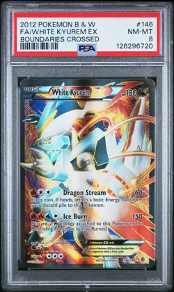2012 POKEMON B&W BOUNDARIES CROSSED #146 FULL ART/WHITE KYUREM EX PSA 8 - Image 1