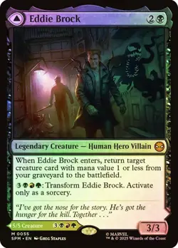 MTG FOIL Eddie Brock // Venom, Lethal Protector - Marvel's Spider-Man #055 - Image 1
