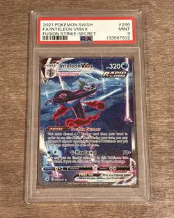 INTELEON VMAX - PSA 9 - 2021 POKEMON SWSH FUSION STRIKE SECRET - #266 - Image 1
