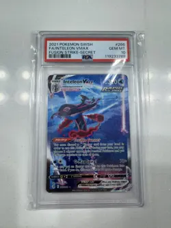 2021 Pokemon SWSH Fusion Strike Secret #266 Inteleon Vmax FA PSA 10 GEM MINT - Image 1