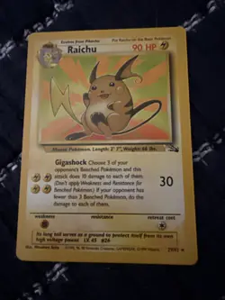 Pokemon TCG Raichu 29/62 Fossil Unlimited Non-Holo Card - Image 1