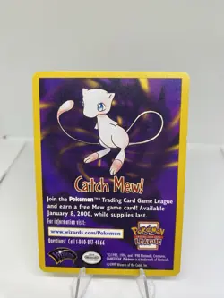 1999 Pokemon Wizards of the Coast Promos - CATCH MEW Card - Pokemon the Movie - Image 1