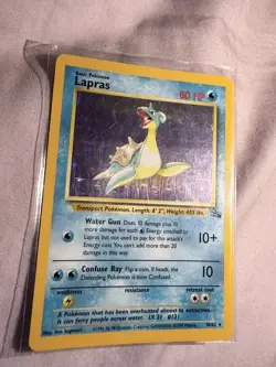1999 Pokemon WotC TCG Lapras Holo Rare 10/62 Fossil Set Holographic Vintage Card - Image 4