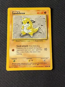 Sandshrew 62/102 - Pokemon Base Set Unlimited LP 1 - Image 1