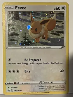 Eevee Cosmo Holo SWSH190 Black Star Promo LP Pokemon Fast Ship - Image 1
