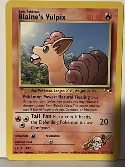 Blaine's Vulpix 65/132 Gym Heroes NM Pokemon Fast Shipping - Image 1