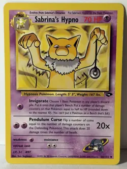 Sabrina's Hypno 056/132 Gym Challenge LP Pokemon Fast Shipping - Image 1