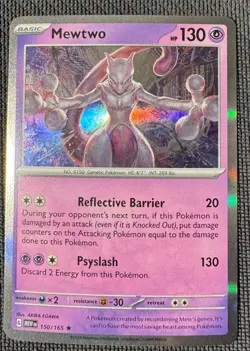 MEWTWO 150/165 R 151 POKEMON HOLO NM - Image 1