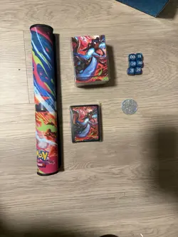 Pokemon Mega Charizard X UPC Ultra Premium Collection Playmat Sleeves Deck Dice - Image 2