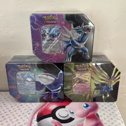 NEW- Pokemon TCG Azure Legends Tin Lot- Art Set of 3 - Factory Sealed - Image 1